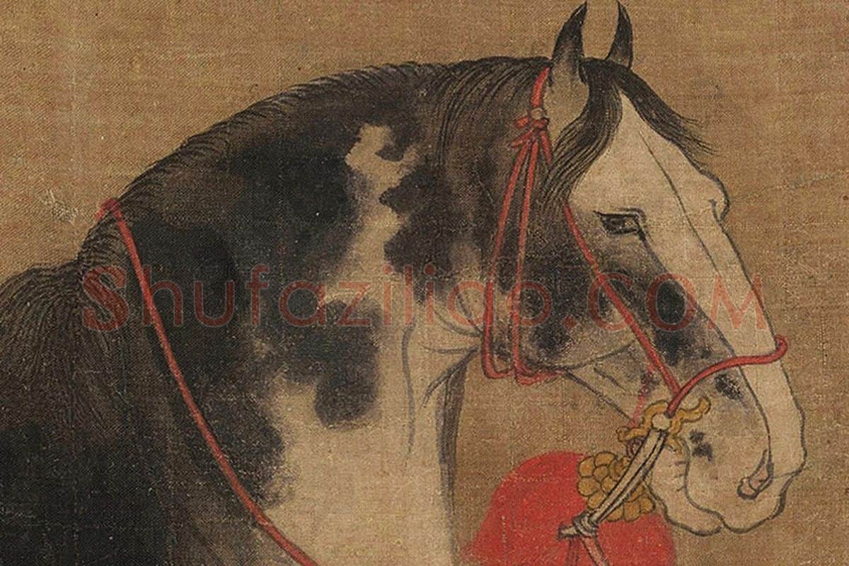 韩干《 圉人呈马图》高清大图局部细节 (1)