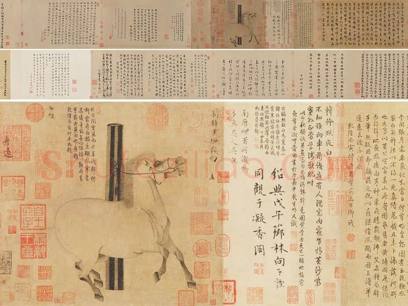 韩干画马代表作品《照夜白图》全卷