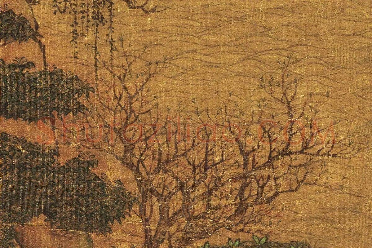 李思训《江帆楼阁图》高清大图局部细节 (3)