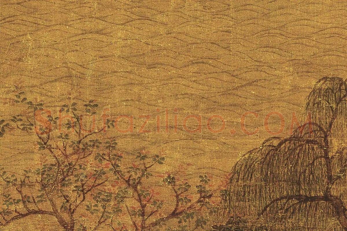 李思训《江帆楼阁图》高清大图局部细节 (5)