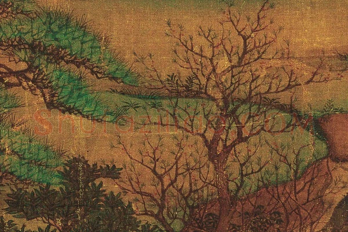 李思训《江帆楼阁图》高清大图局部细节 (7)