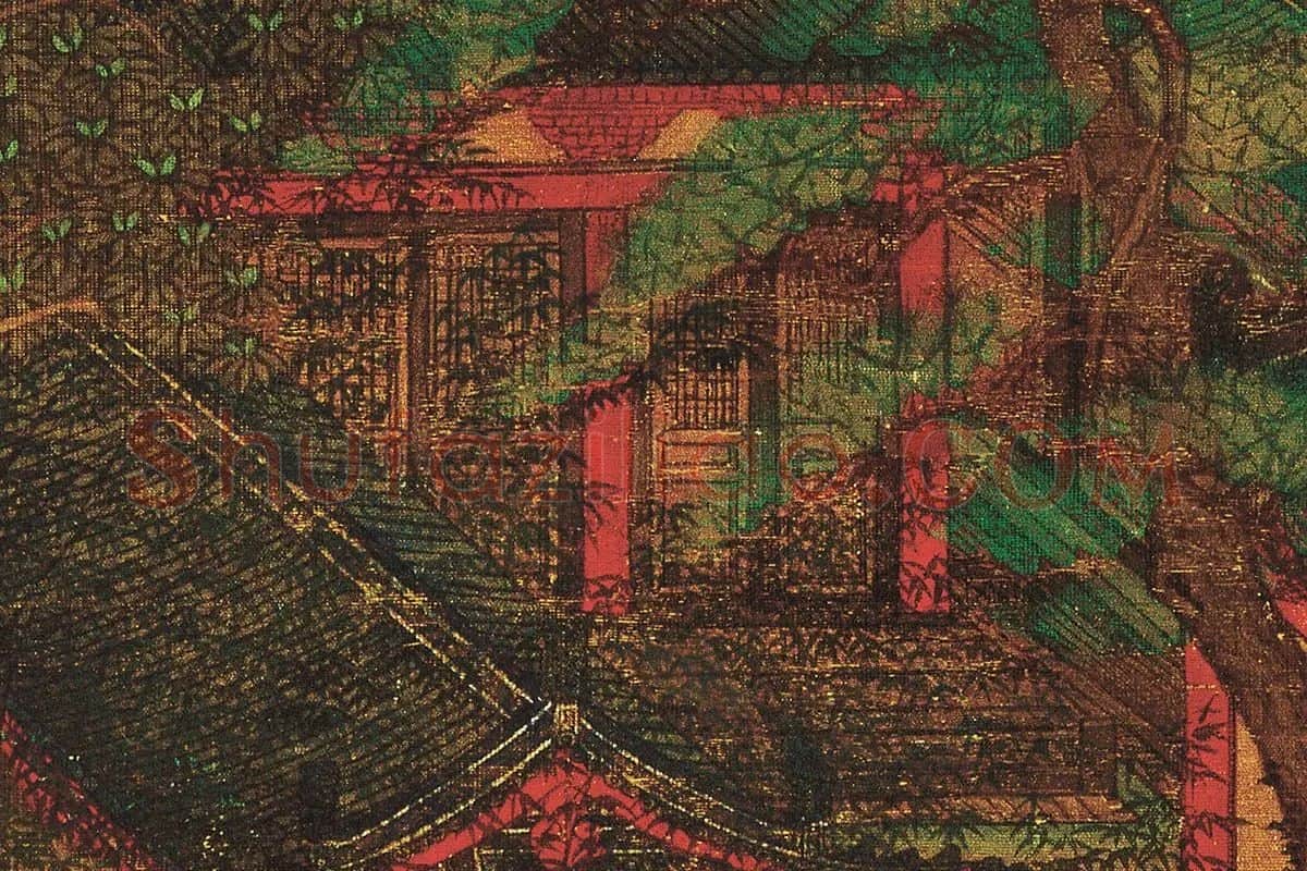 李思训《江帆楼阁图》高清大图局部细节 (10)