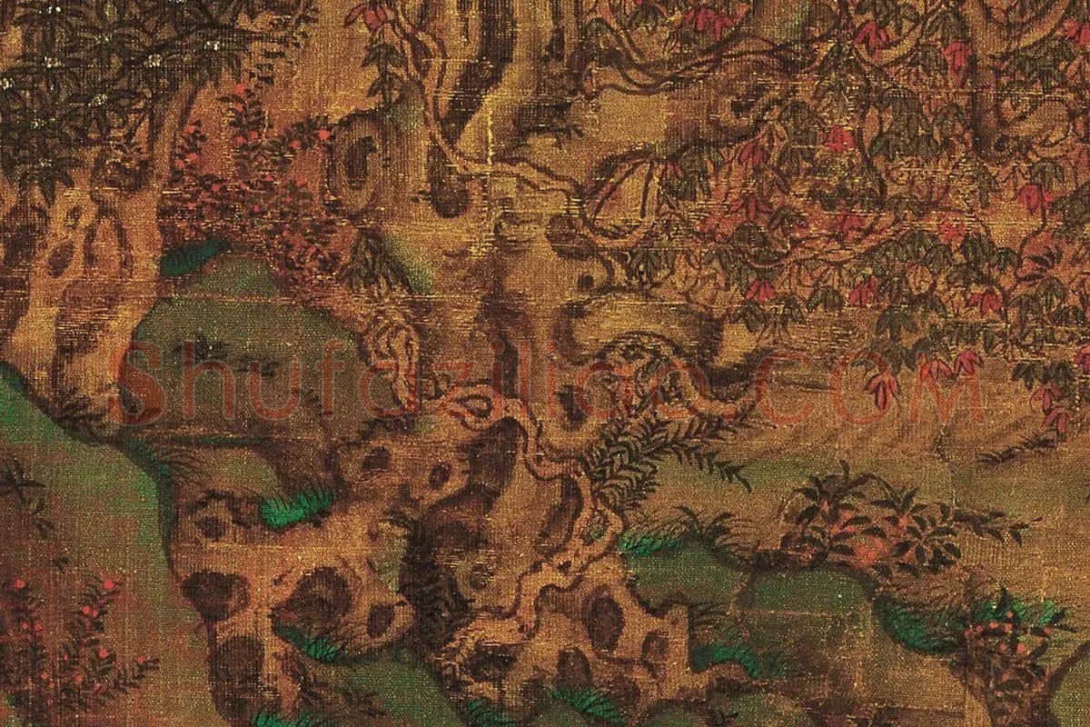 李思训《江帆楼阁图》高清大图局部细节 (11)