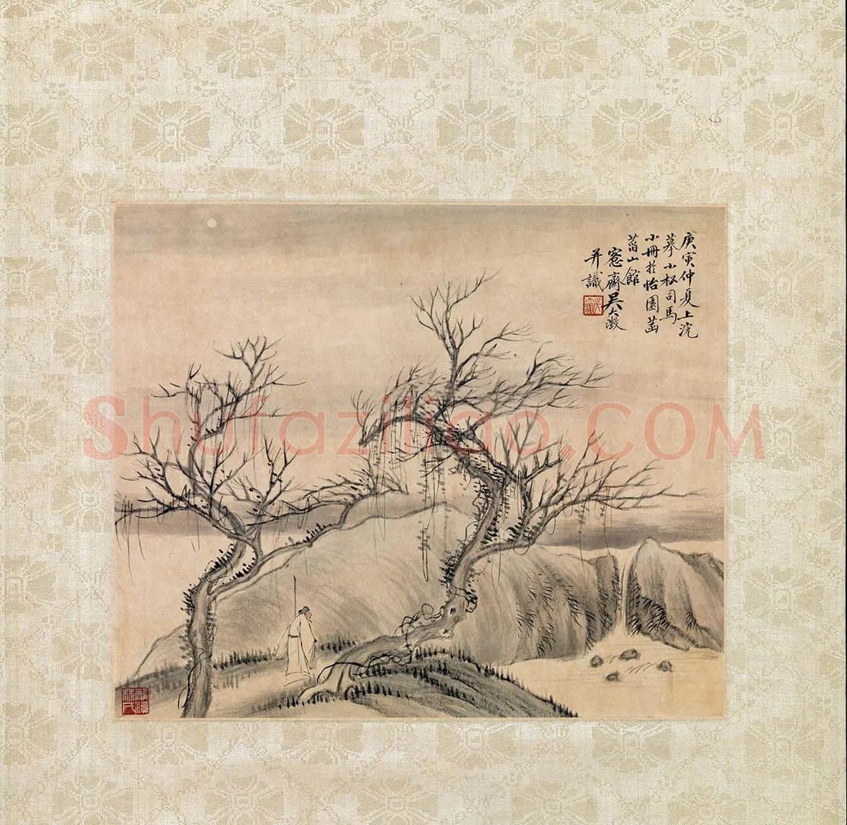 吴大澂山水二帧轴_01