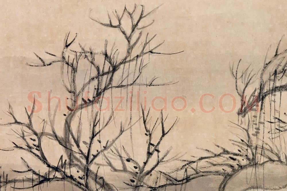 吴大澂山水二帧轴局部 (1)