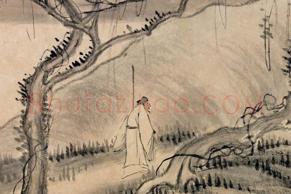 吴大澂山水二帧轴局部 (4)