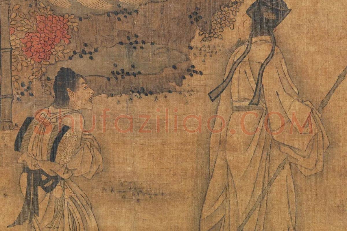 阎立本《竹林五君图》高清大图局部细节 (3)