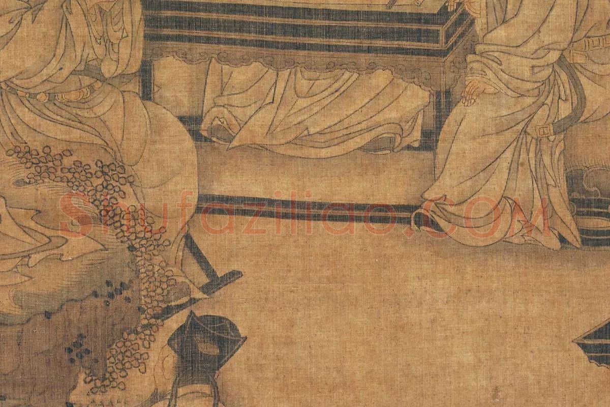 阎立本《竹林五君图》高清大图局部细节 (4)