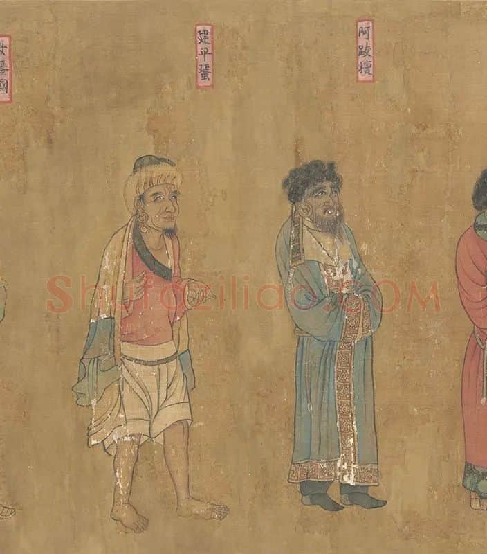 阎立本人物画《王会图卷》全卷_05