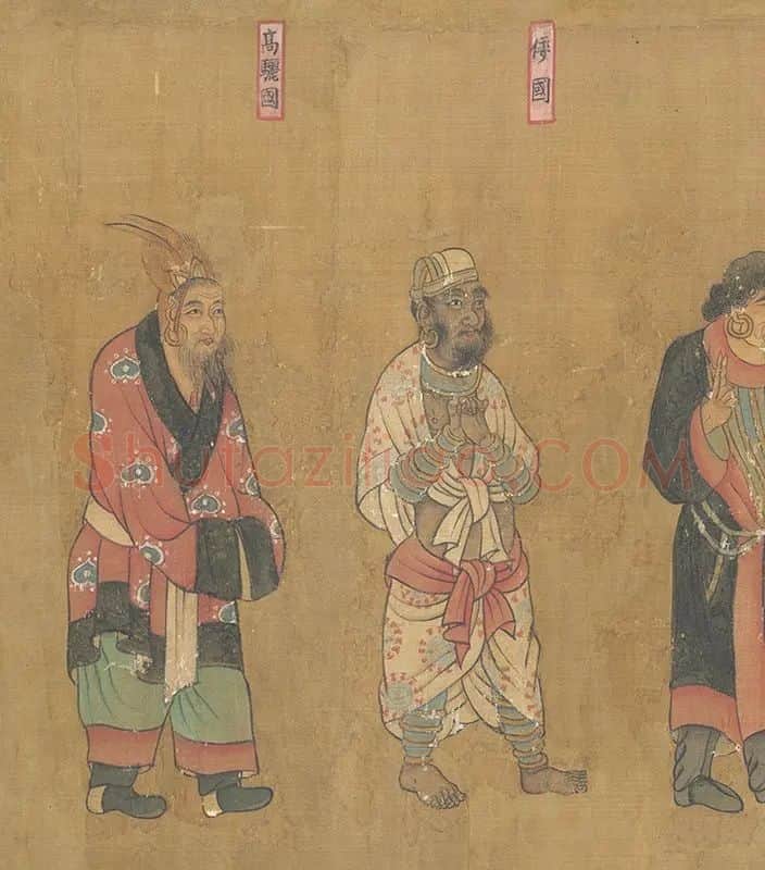 阎立本人物画《王会图卷》全卷_08