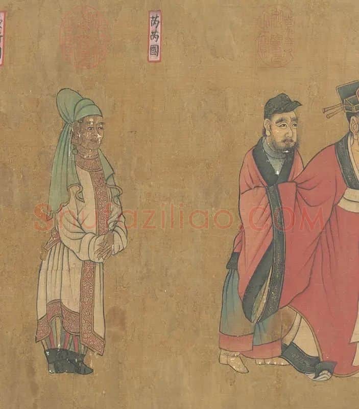 阎立本人物画《王会图卷》全卷_13