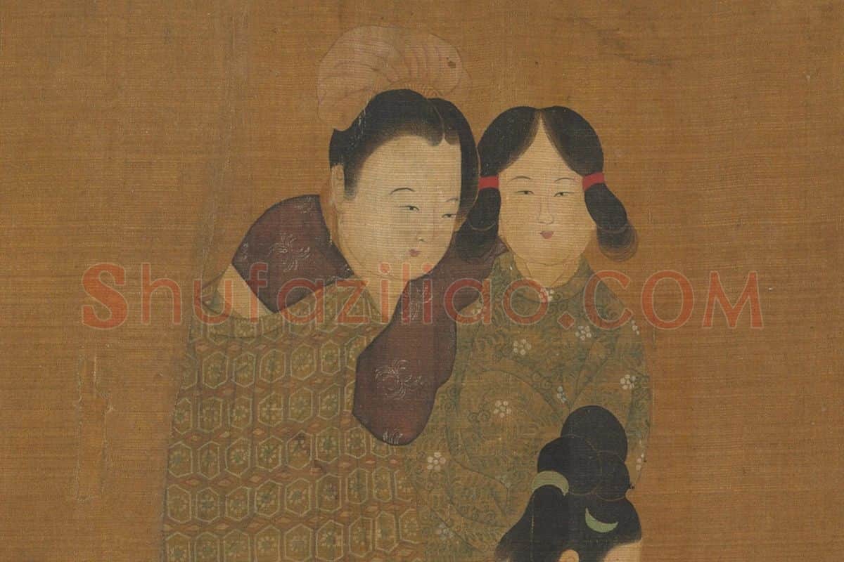 唐·周昉人物画卷《内人双陆图》高清大图局部 (3)