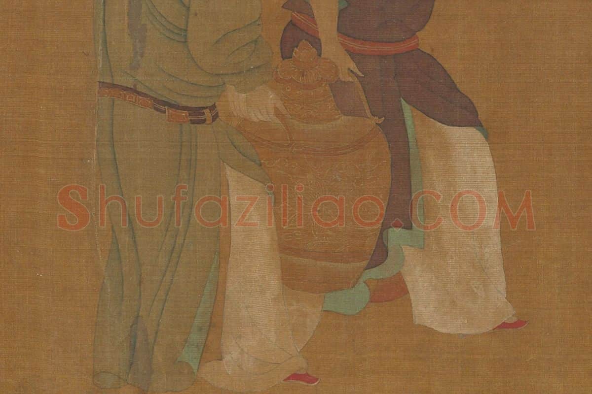 唐·周昉人物画卷《内人双陆图》高清大图局部 (5)