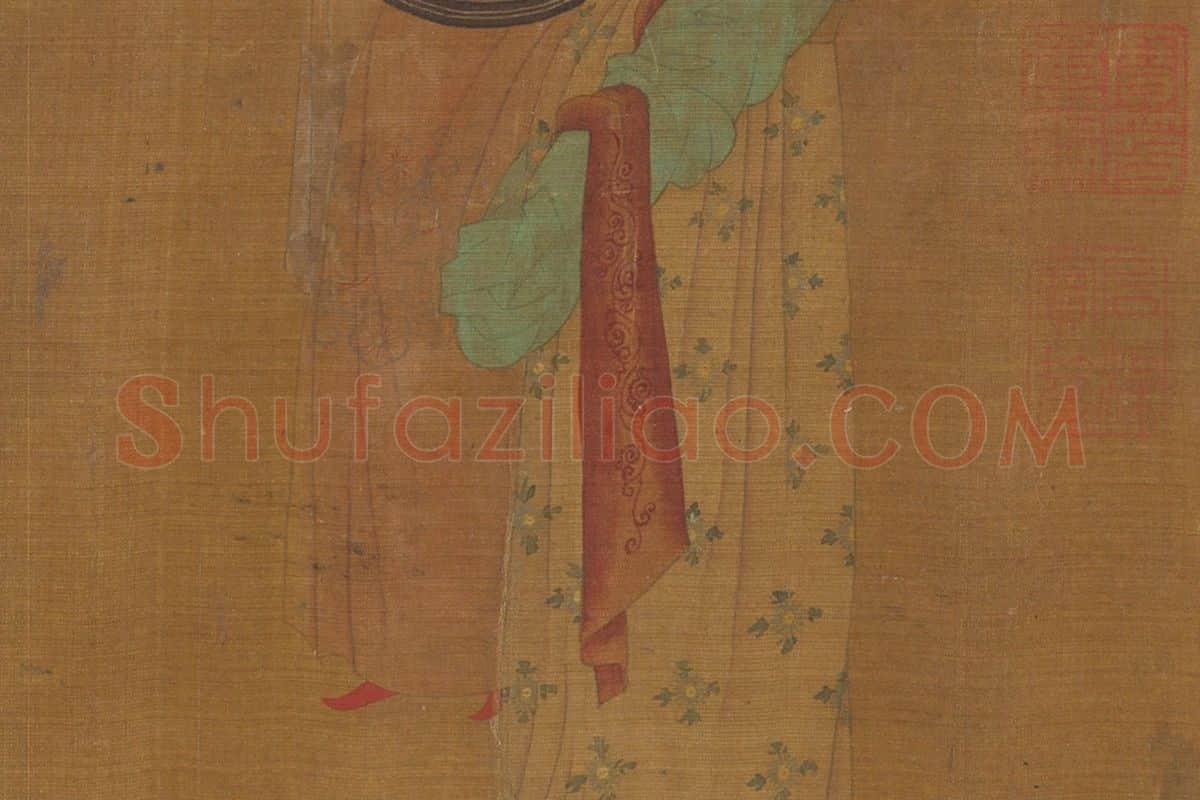 唐·周昉人物画卷《内人双陆图》高清大图局部 (7)