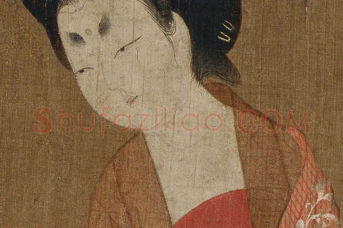 簪花仕女图·高清大图局部细节 (1)