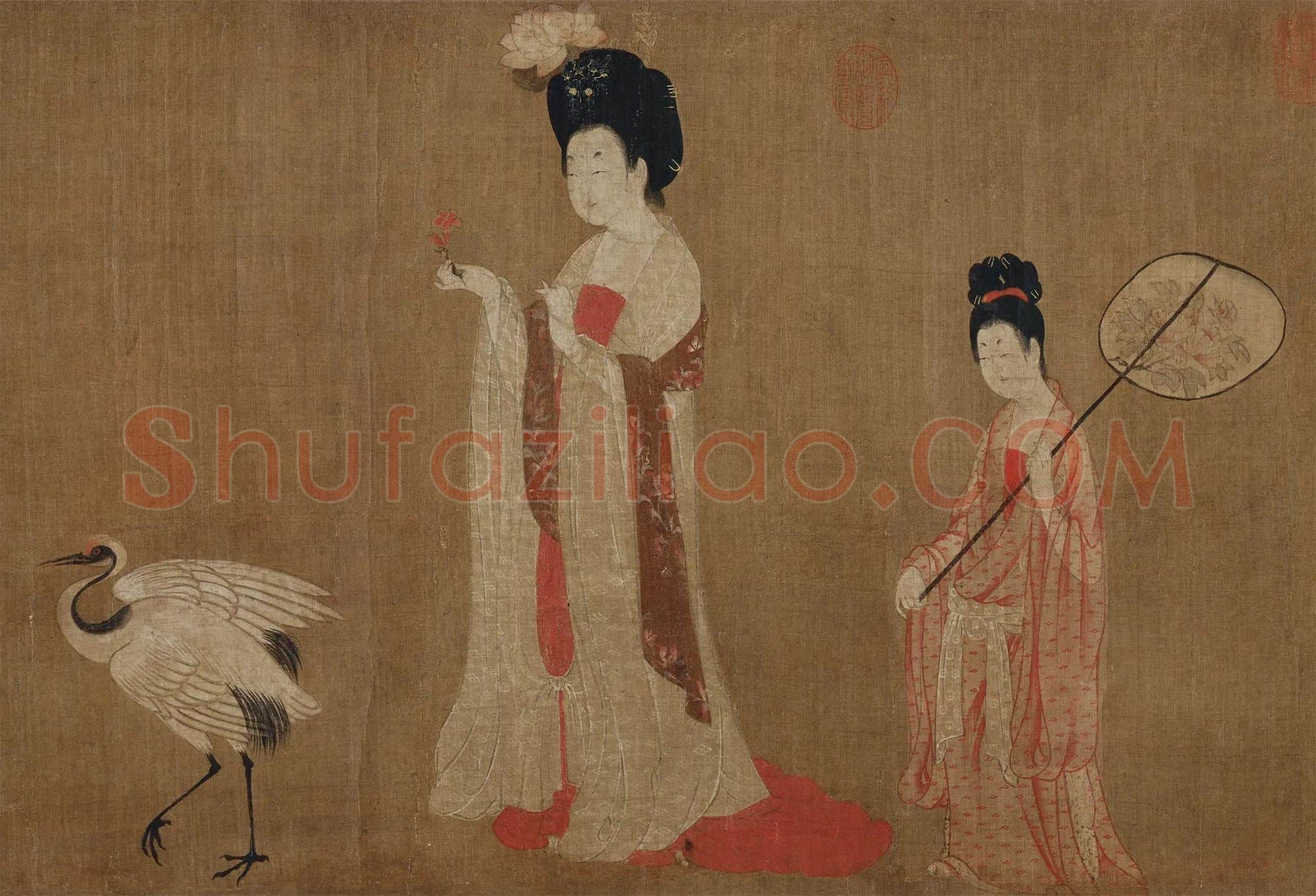 簪花仕女图局部