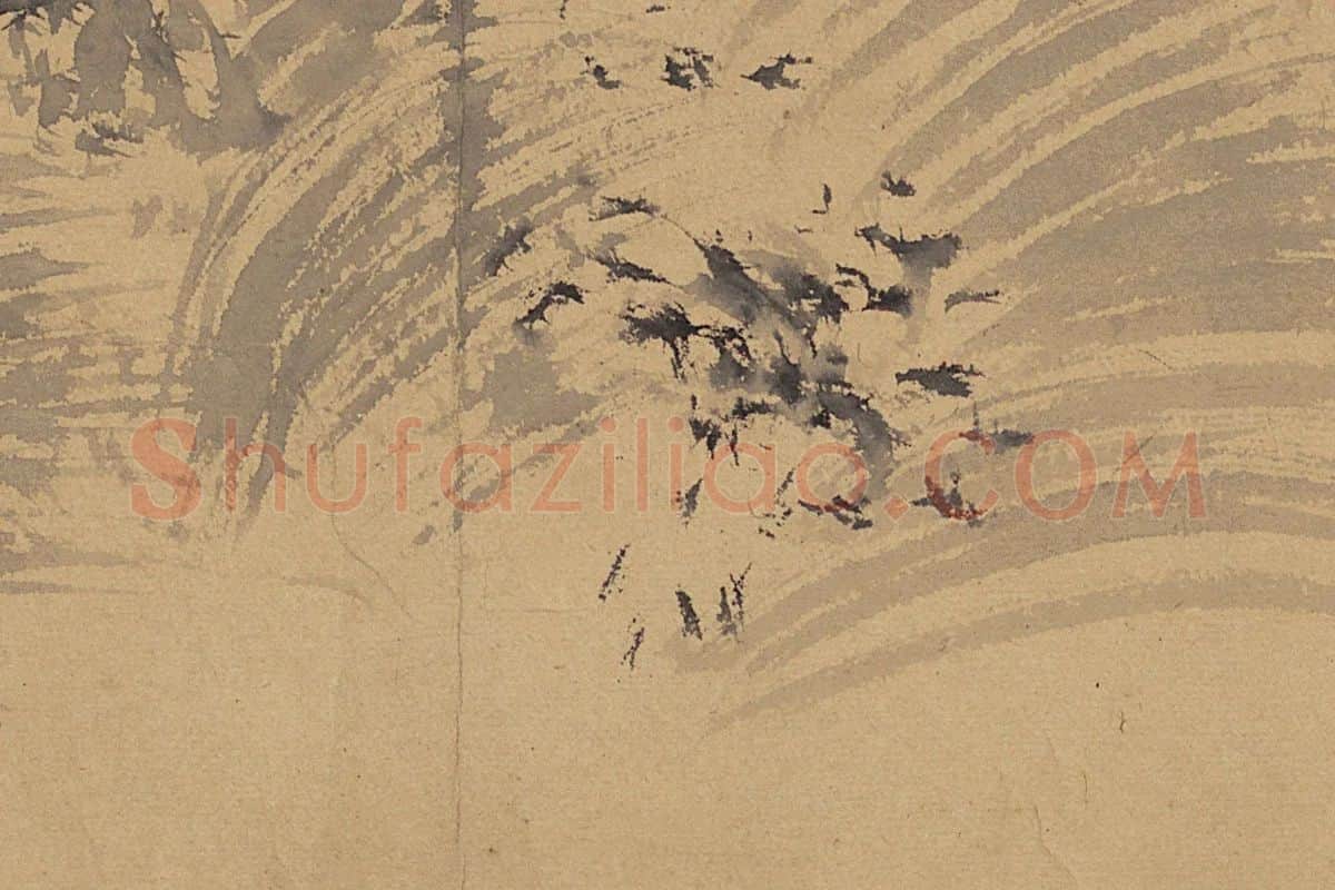 徐渭水墨作品《蟹鱼图》高清大图局部细节 (3)