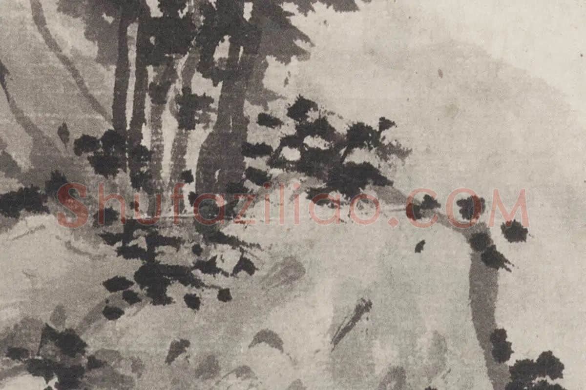 沈周《烟江叠嶂图》高清大图局部细节 (9)
