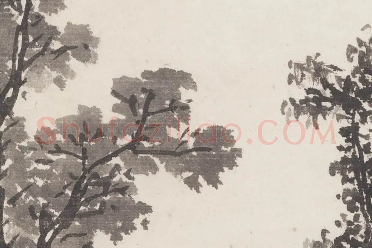 沈周《烟江叠嶂图》高清大图局部细节 (19)