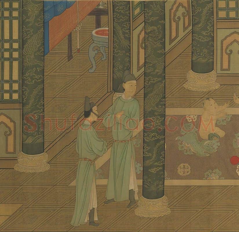 唐·周昉人物画《麟趾图卷》_06
