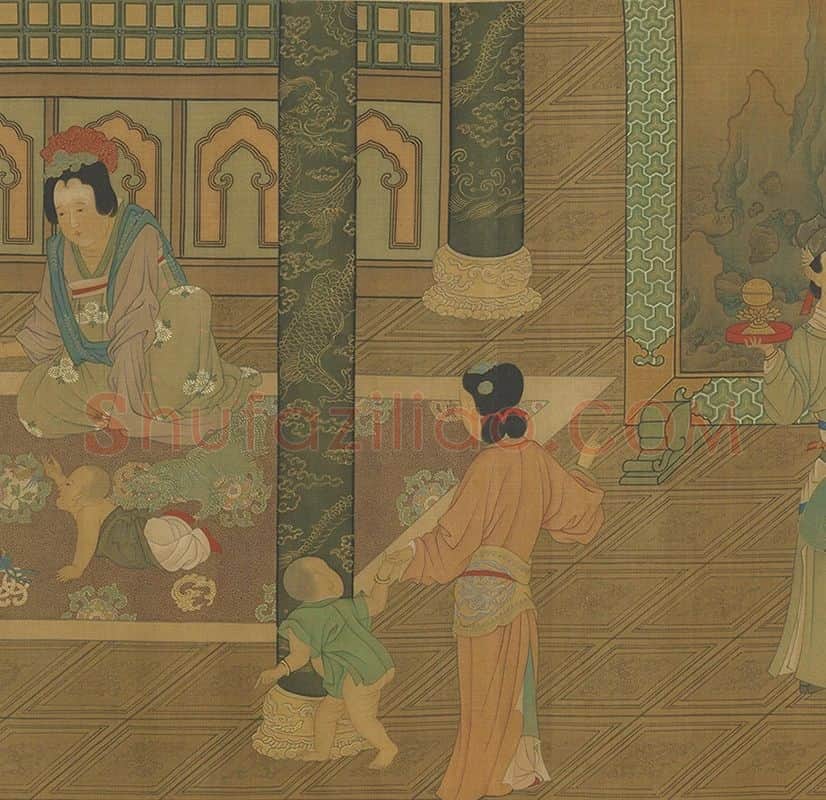 唐·周昉人物画《麟趾图卷》_07