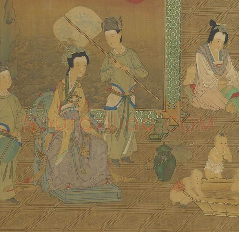 唐·周昉人物画《麟趾图卷》_08