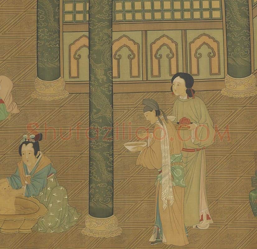 唐·周昉人物画《麟趾图卷》_09