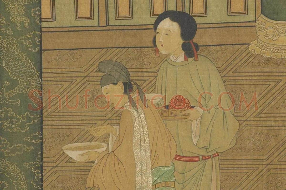 唐代周昉人物画卷《麟趾图卷》局部 (4)