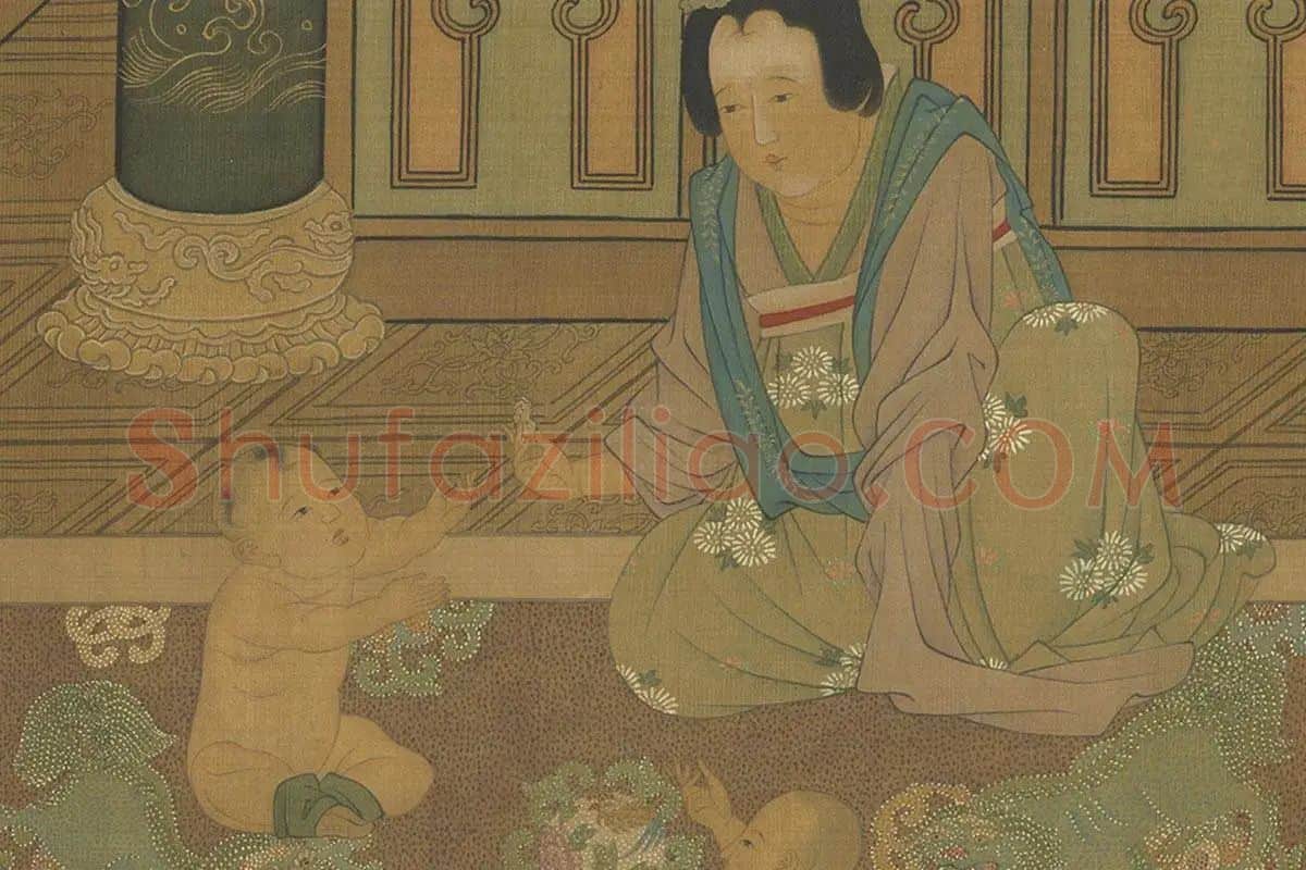 唐代周昉人物画卷《麟趾图卷》局部 (9)