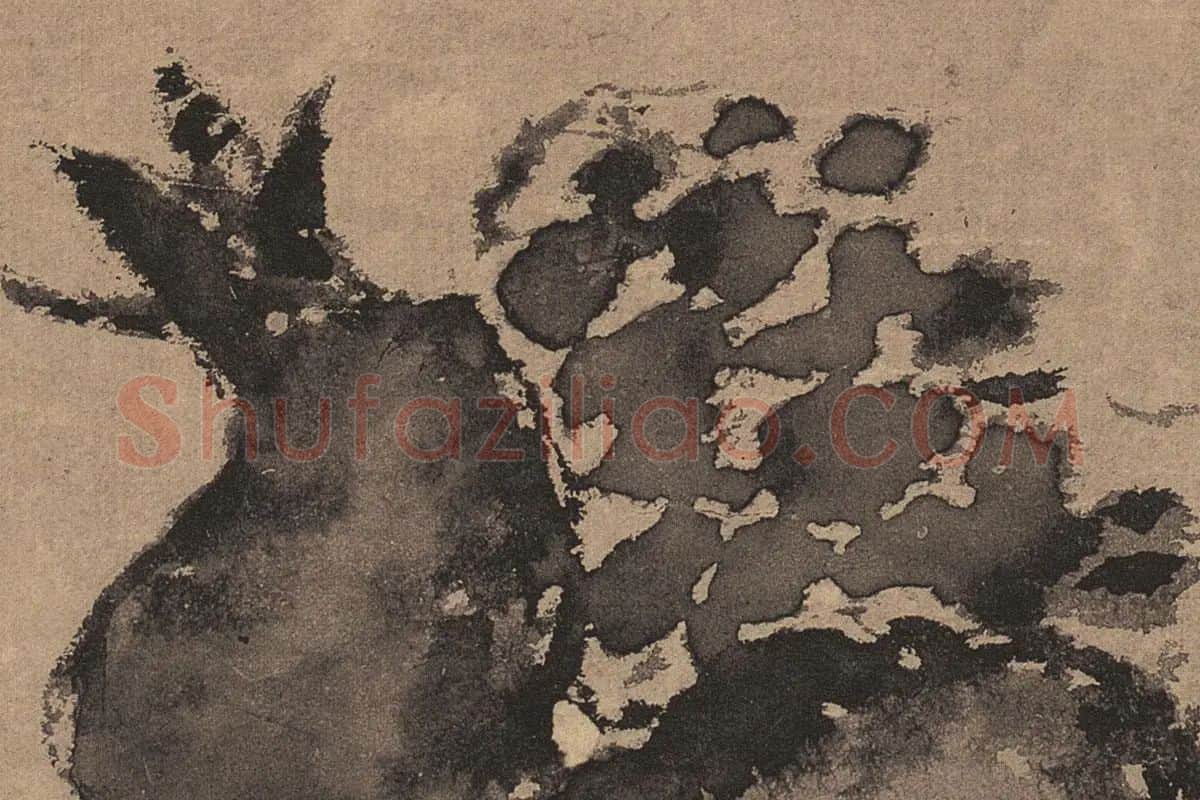 徐渭水墨写意《榴实图》高清大图局部细节 (1)