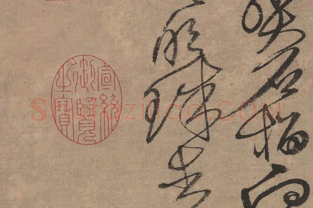 徐渭水墨写意《榴实图》高清大图局部细节 (8)