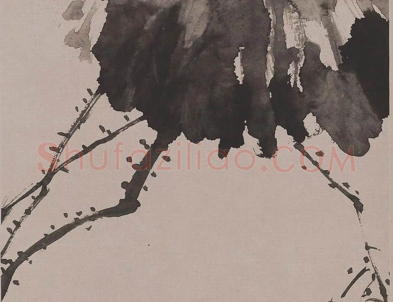 徐渭水墨荷叶与螃蟹《黄甲图》_04