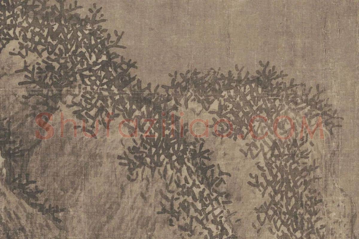 范宽雪景山水画《雪景寒林图》高清大图局部细节 (9)