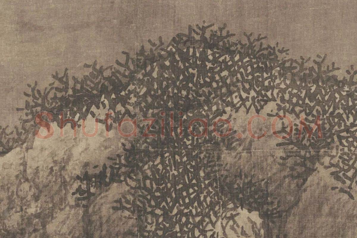 范宽雪景山水画《雪景寒林图》高清大图局部细节 (10)