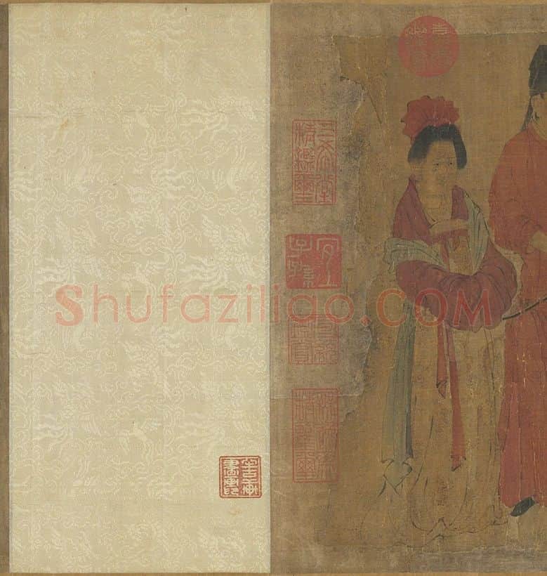 周昉人物画《调婴图》卷_06