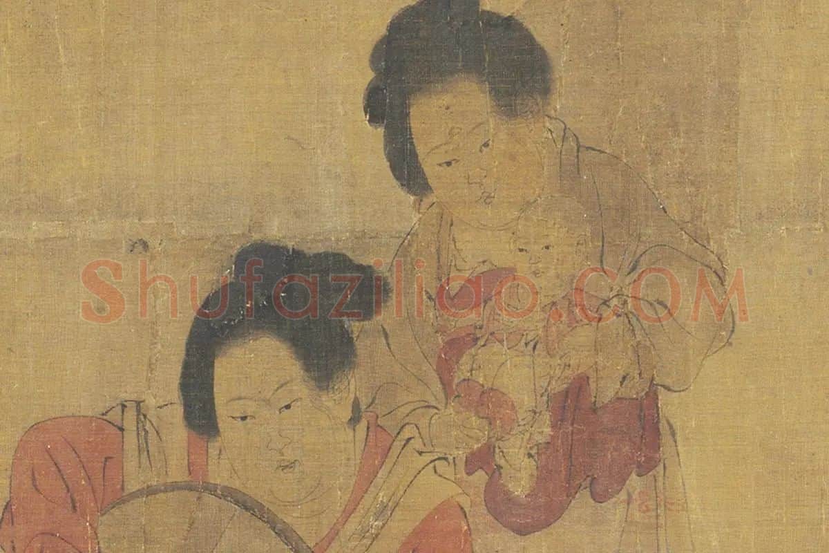 周昉《调婴图卷》 高清大图局部 (5)