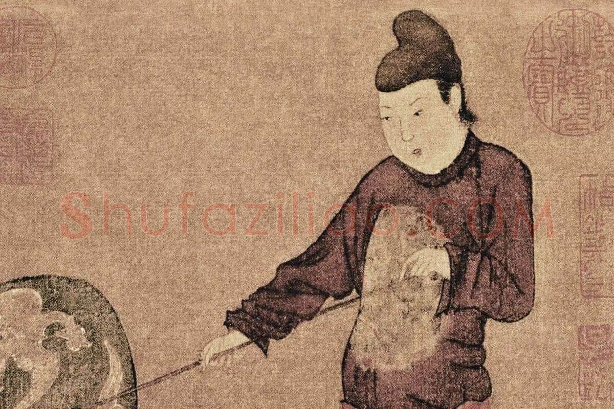 周昉《挥扇仕女图》局部 (1)