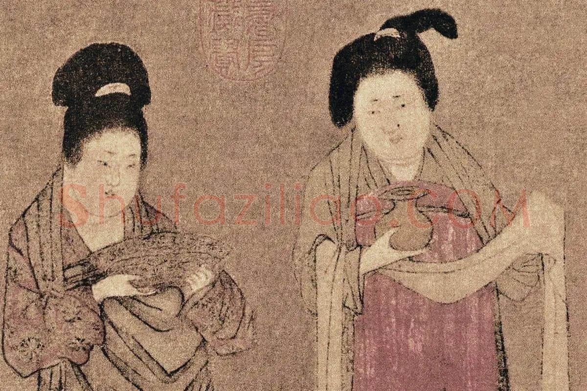 周昉《挥扇仕女图》局部 (3)