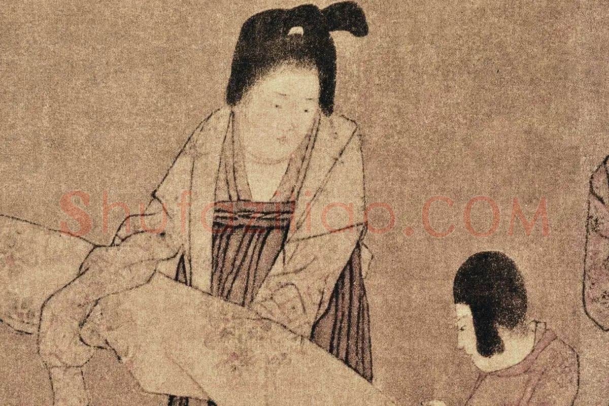 周昉《挥扇仕女图》局部 (4)
