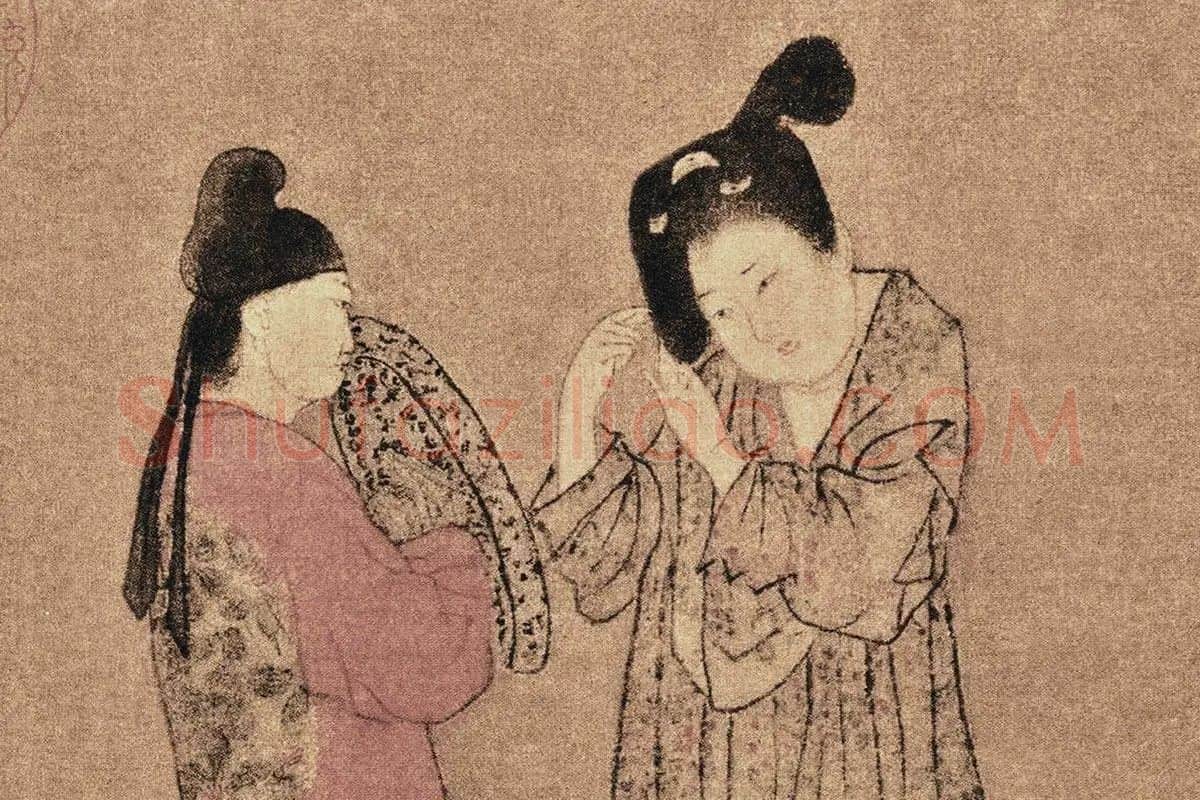 周昉《挥扇仕女图》局部 (5)