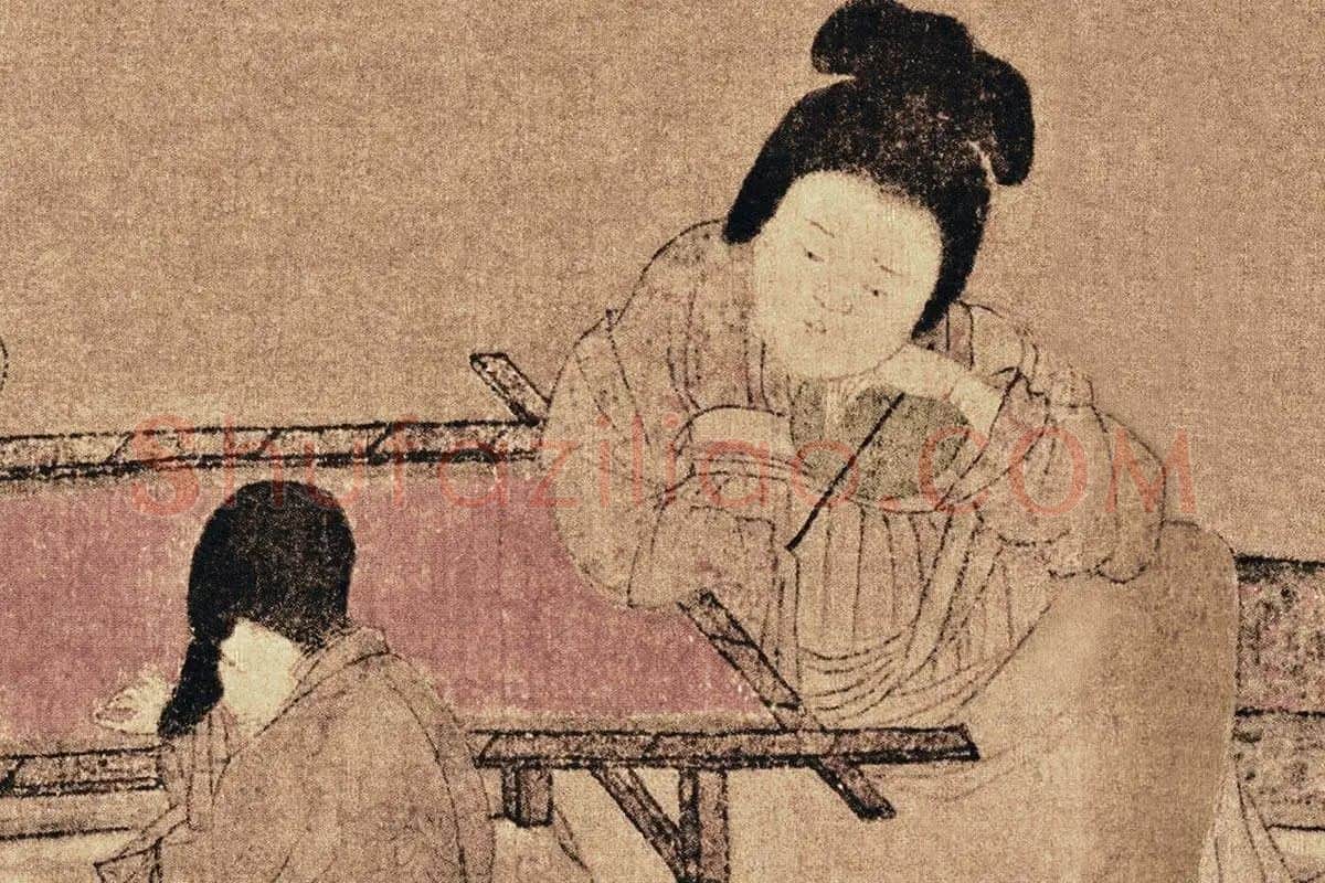 周昉《挥扇仕女图》局部 (6)