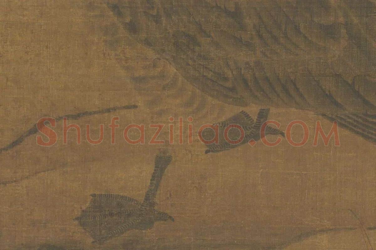 工笔画《芦汀宿雁图》局部 (2)