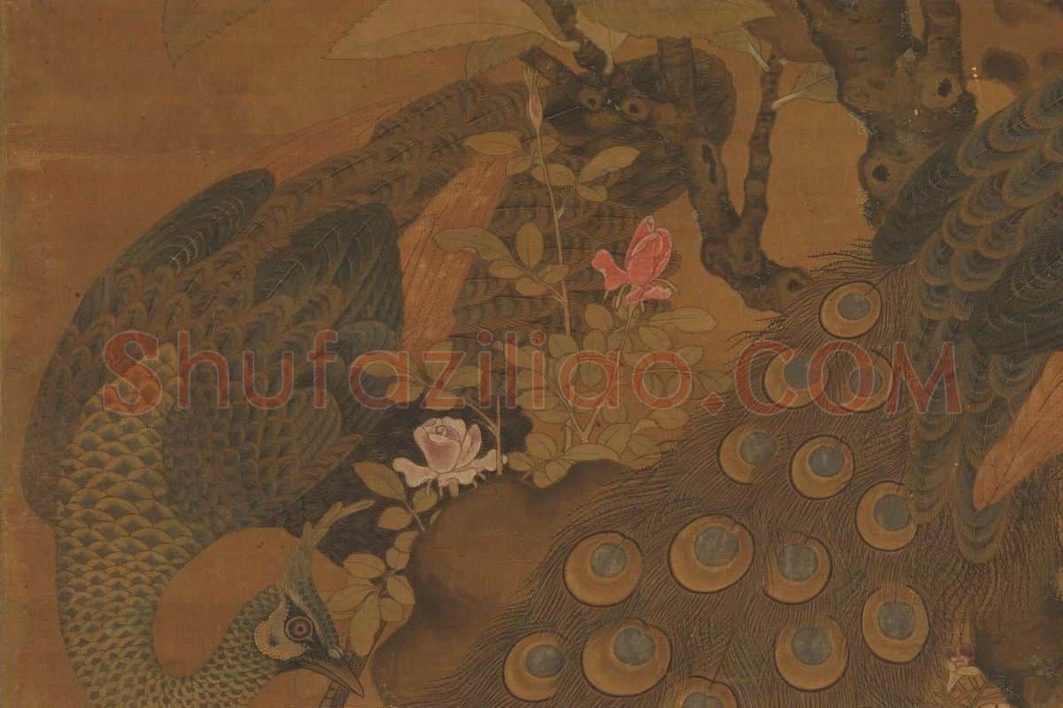 崔白《枇杷孔雀图》局部 (2)