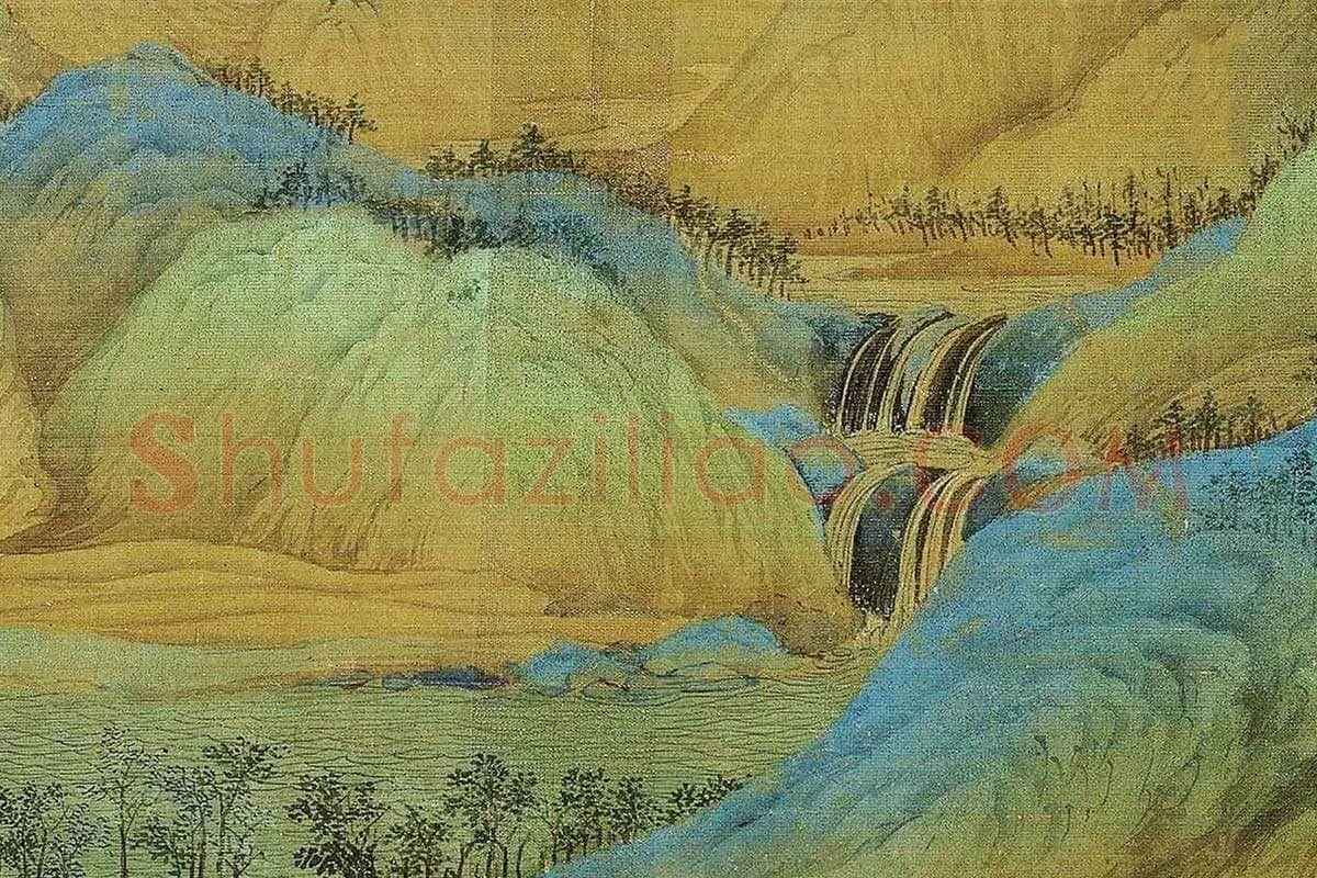 王希孟《千里江山图卷》高清大图局部细节 (9)