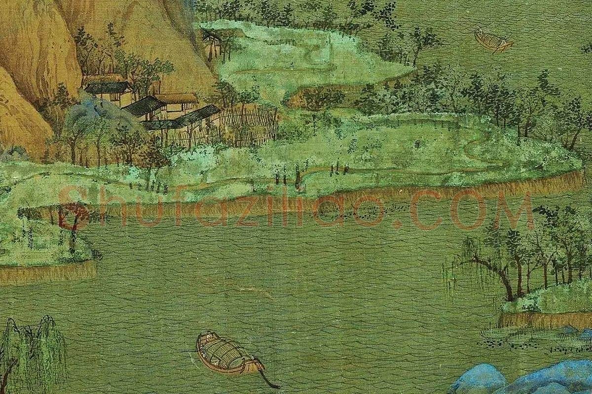 王希孟《千里江山图卷》高清大图局部细节 (11)