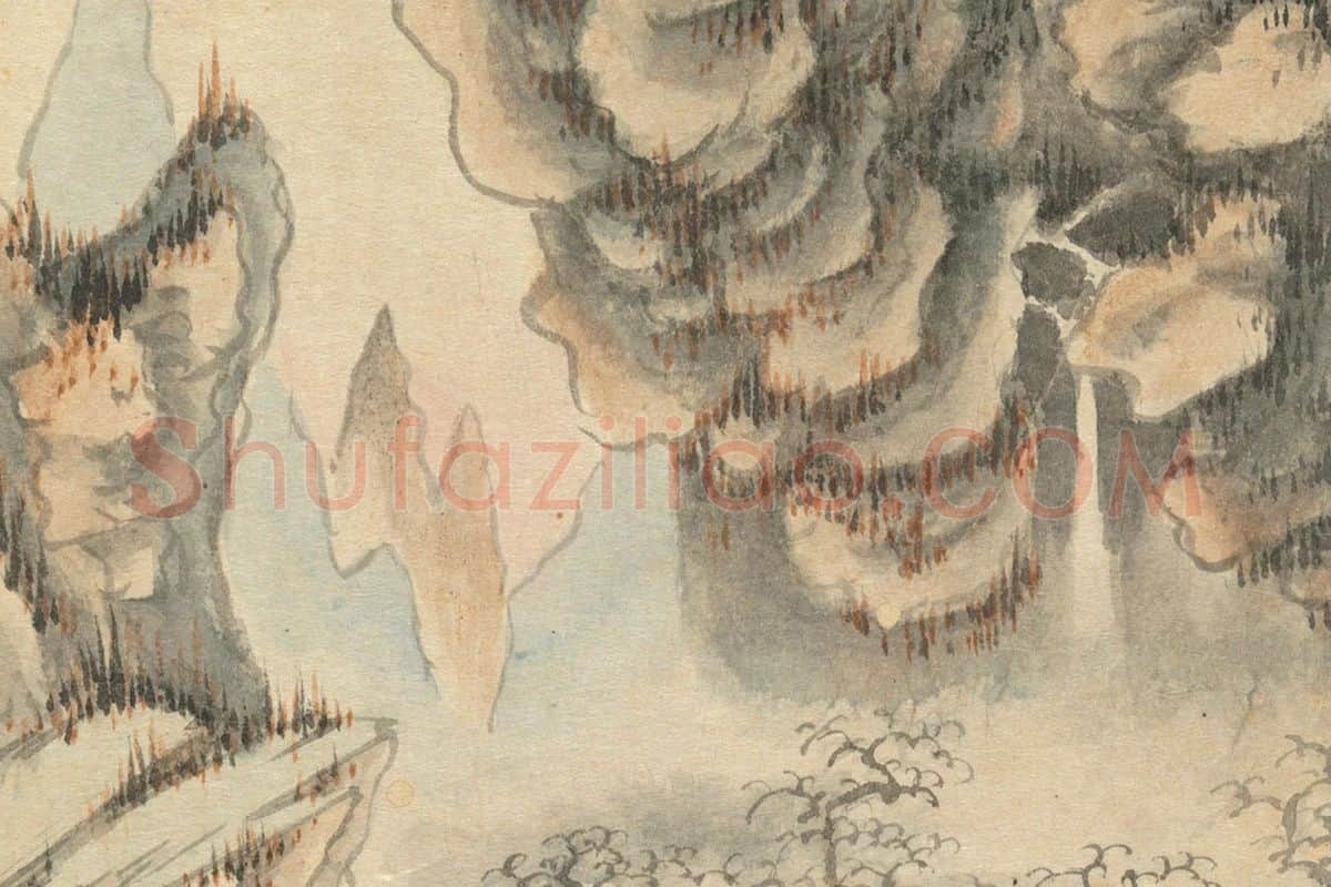 王翚《仿郭熙秋山晓行图》局部 (2)