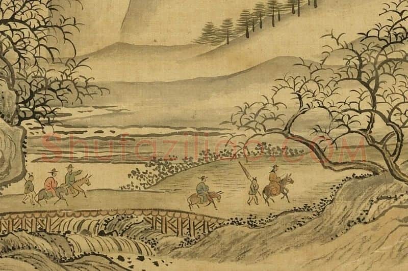 恽寿平《仿郭熙寒山行旅图》局部 (2)