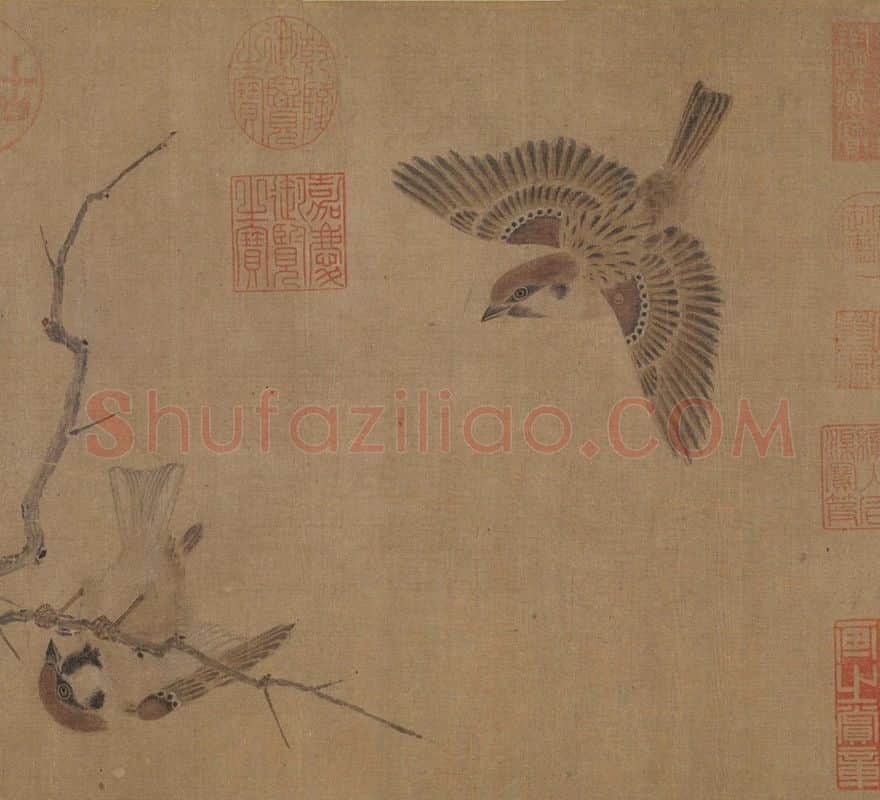 崔白寒雀图全卷_06