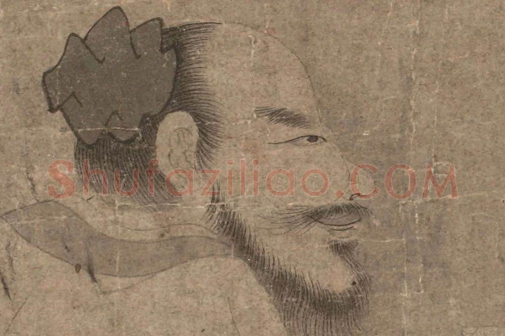 赵孟頫白描人物画《人形图》局部 (1)