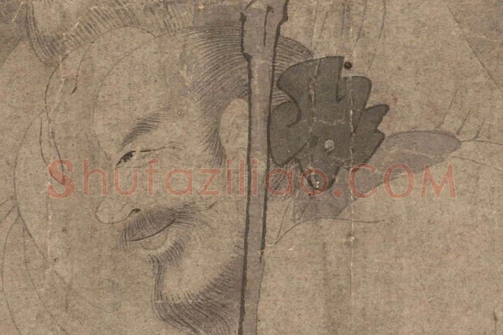 赵孟頫白描人物画《人形图》局部 (2)